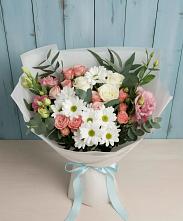 Букет цветов из:  Розы, Лизиантусы и Хризантемы в Ильинке Астраханской области