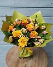 Букет цветов из:  Альстромерии и Розы в Ильинке Астраханской области