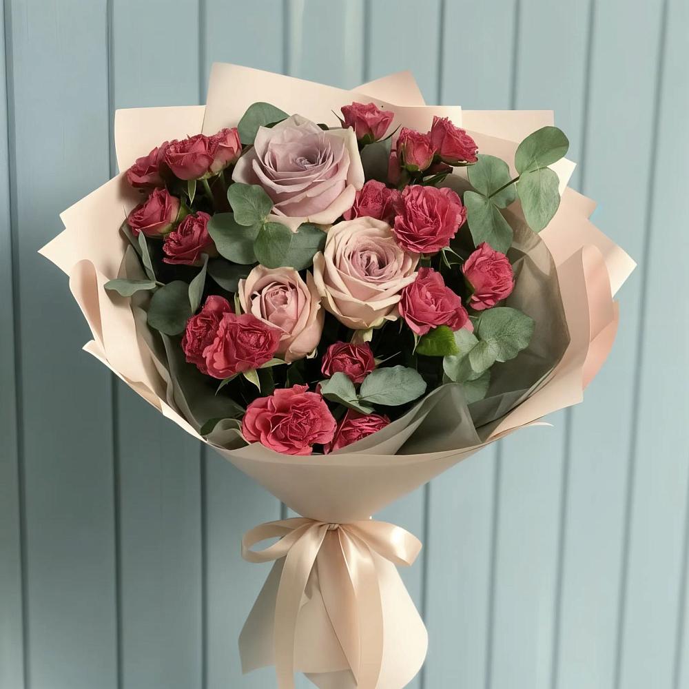 Букет цветов из: Гвоздики и Розы в Ильинке Астраханской области