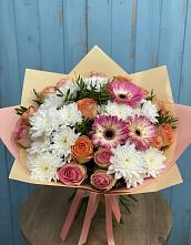 Букет цветов из:  Розы, Герберы и Хризантемы #REPLACE_PRED# Ильинке Астраханской области