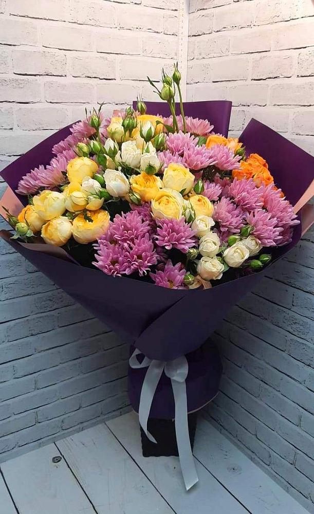 Букет цветов из: Хризантемы и Розы в Ильинке Астраханской области