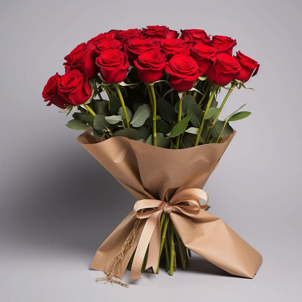 Букет 21 Красная роза Эдлесс Лав в Ильинке Астраханской области