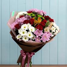 Букет цветов из:  Розы, Хризантемы и Альстромерии в Ильинке Астраханской области