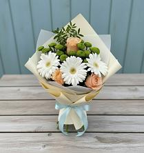 Букет цветов из:  Герберы, Розы и Хризантемы в Ильинке Астраханской области